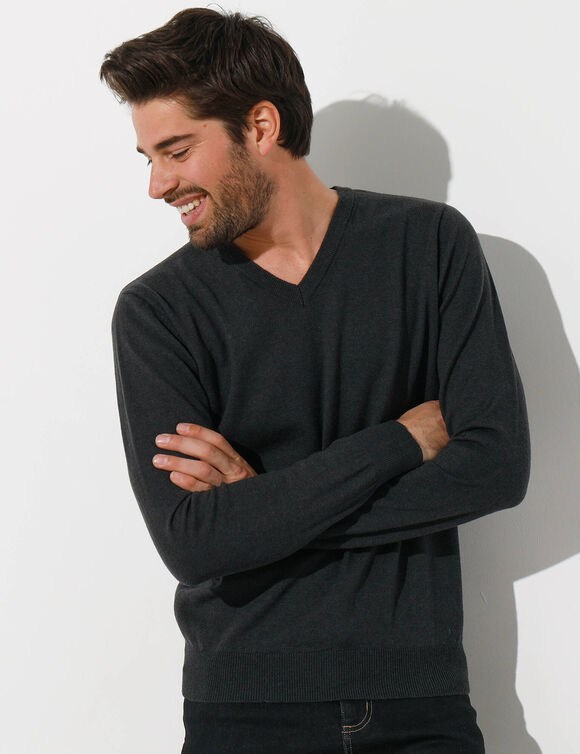 Pull col V 80% laine (anthracite) Pull col V 80% laine (anthracite)